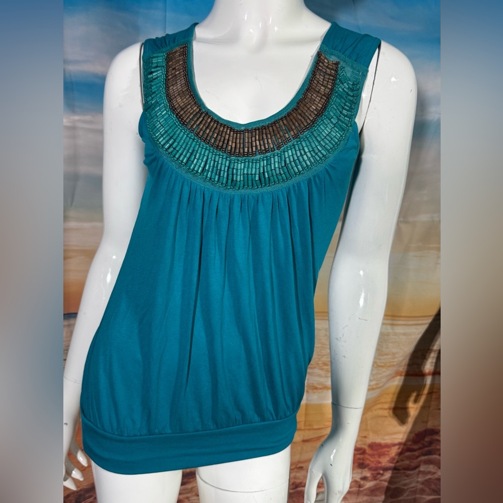 NWT Bobeau Bead Detail Top